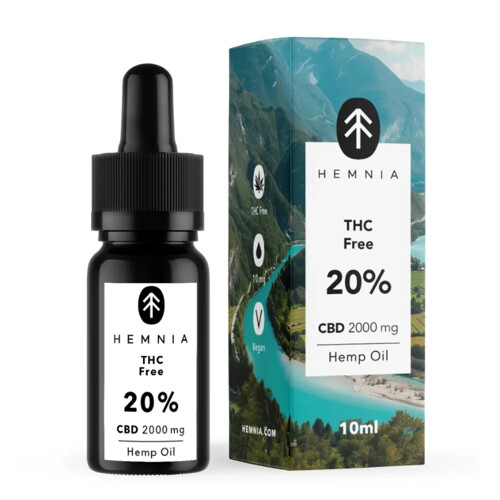 Hemnia CBD Oil 20% THC Free, 2000 mg, 10 ml