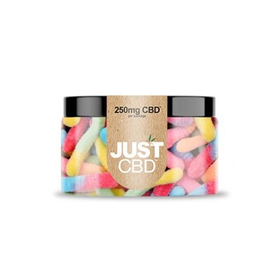 JustCBD Gummies Sour Worms 250 mg - 3000 mg CBD - CBD content in milligrams: 2...