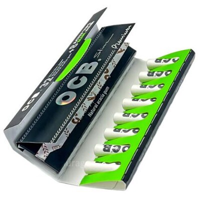 OCB Schwarz Premium Long Slim + 8 Aktiv Tips 7mm